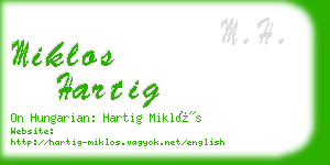 miklos hartig business card